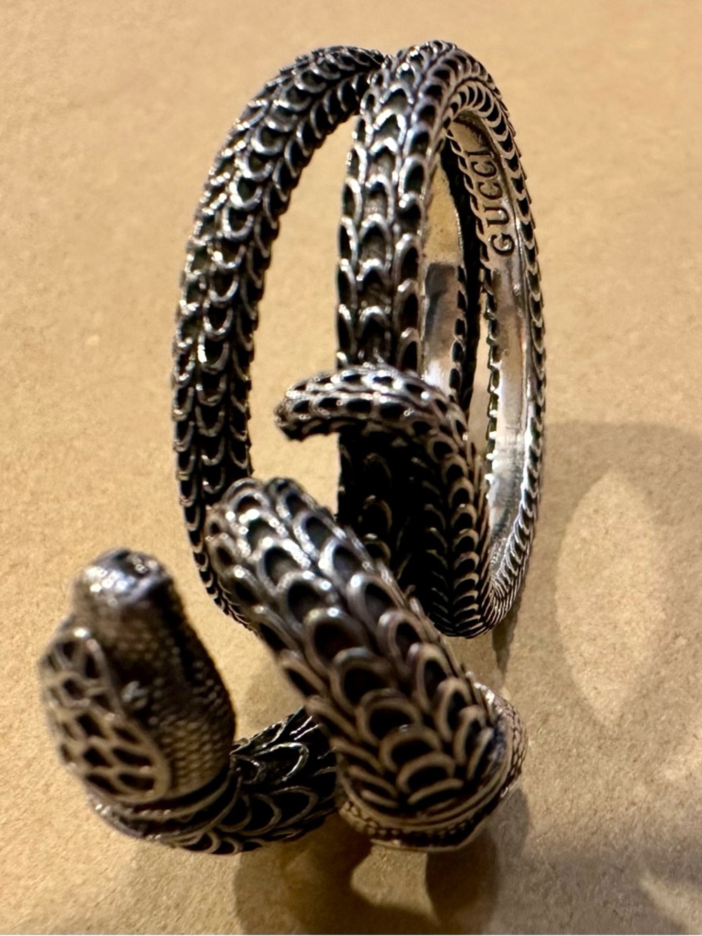 Gucci Silver Snake Wrap Ring - Picture 3 of 4